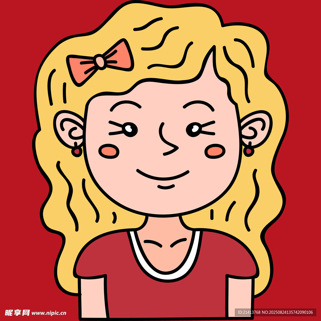 金发微笑少女头像
