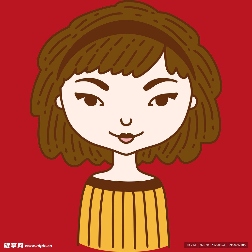 卡通风格女孩头像