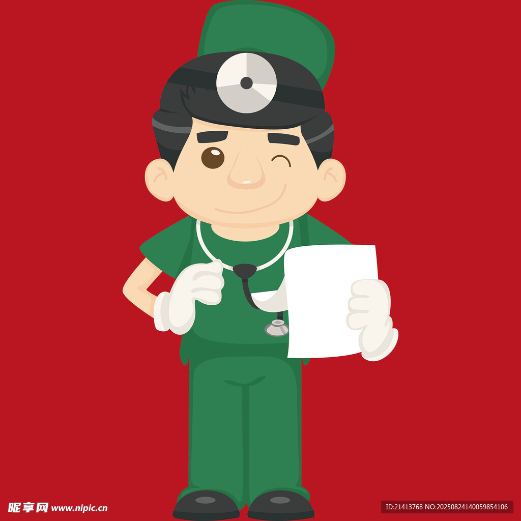可爱卡通男医生形象展示