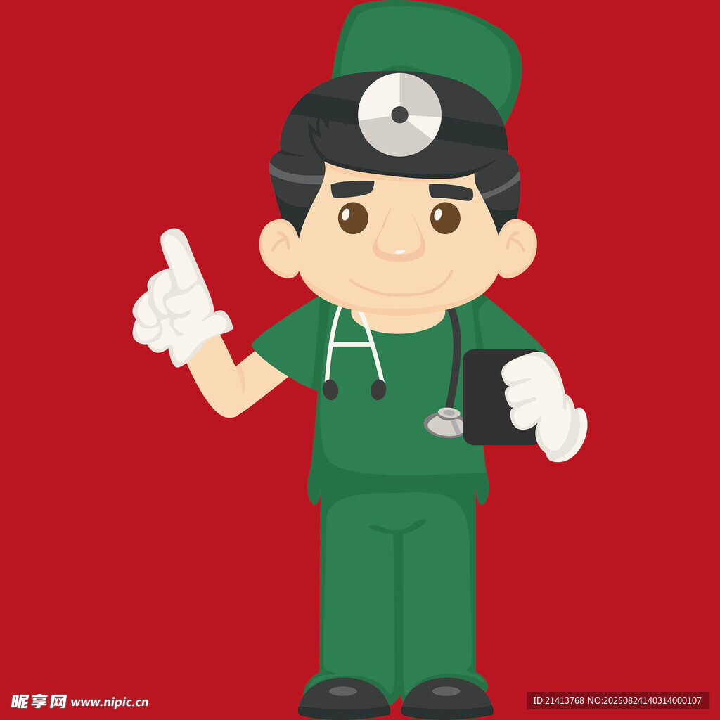 可爱绿衣小医生形象