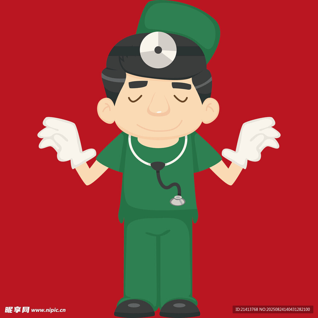 可爱绿衣小医生形象