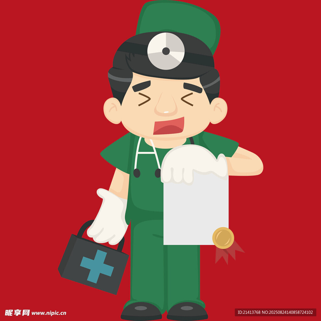 可爱医生展示医疗文书