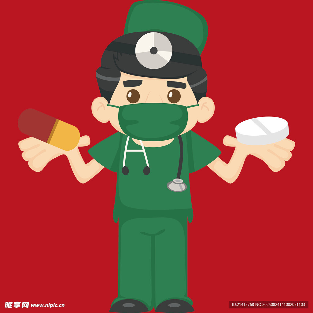 医护人员手持医疗物品形象