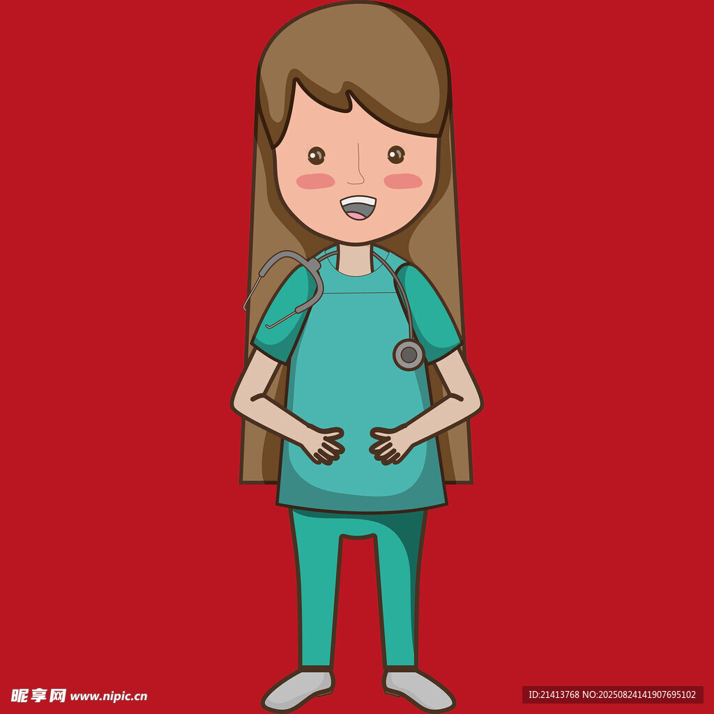 卡通女医护人员形象