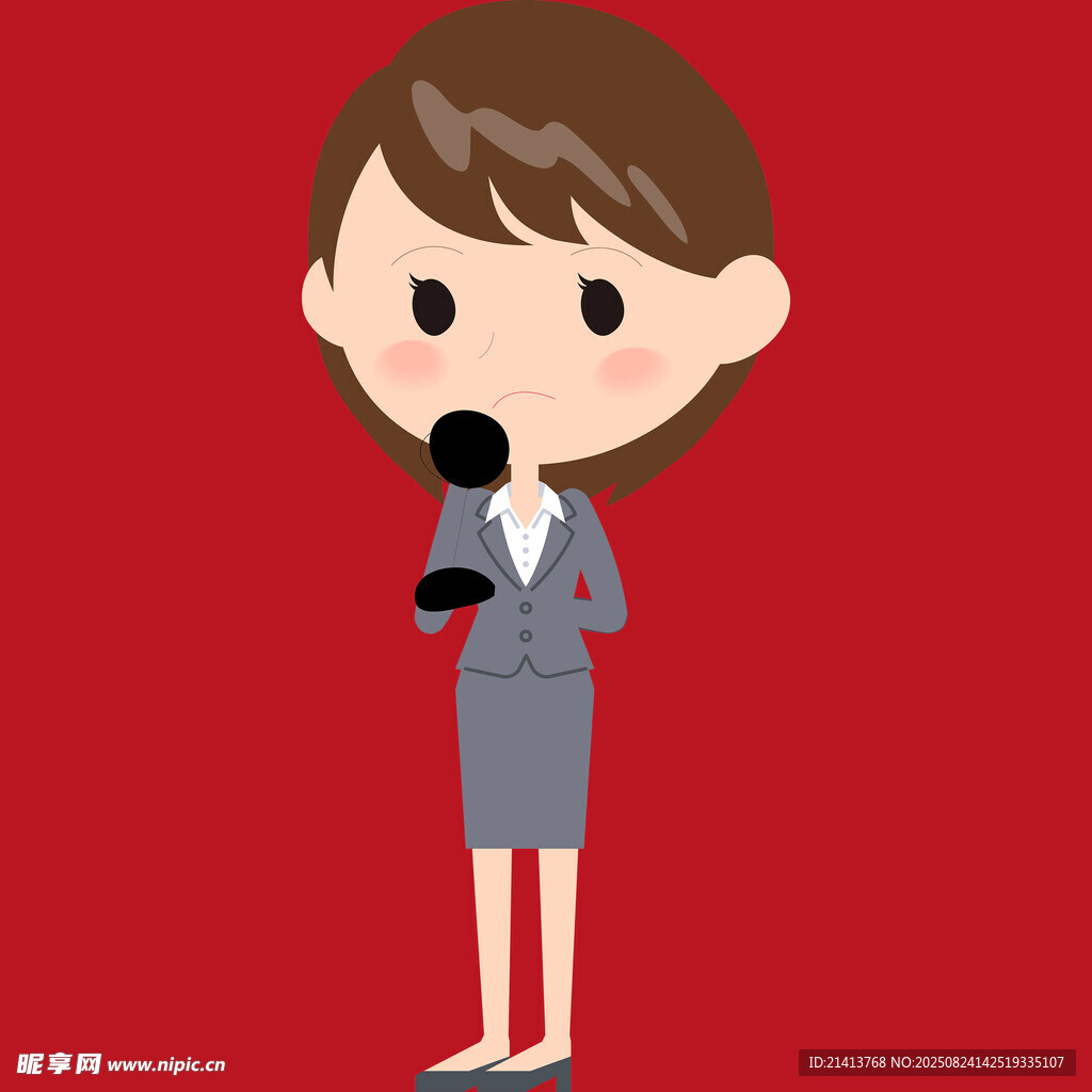 职业女性手持麦克风
