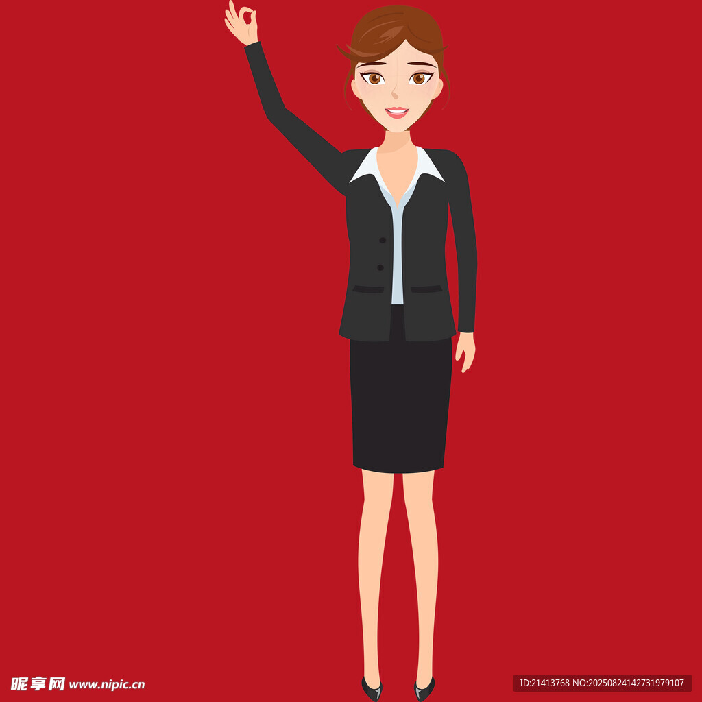 职业女性举手示意