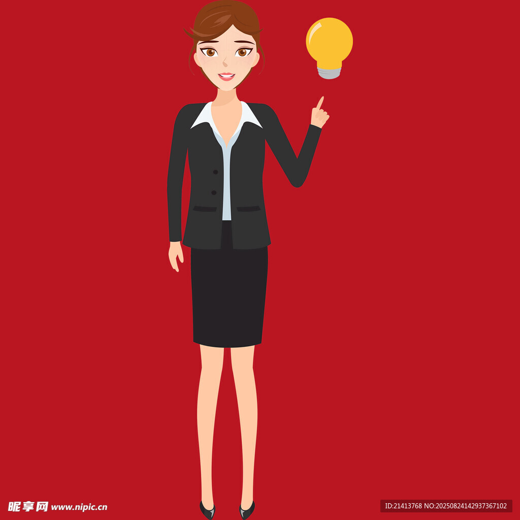 职业女性手握创意灯泡