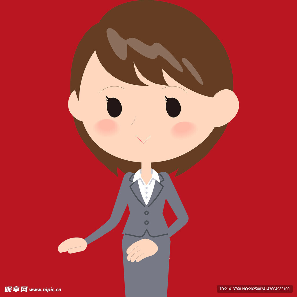 职业女性卡通形象展示