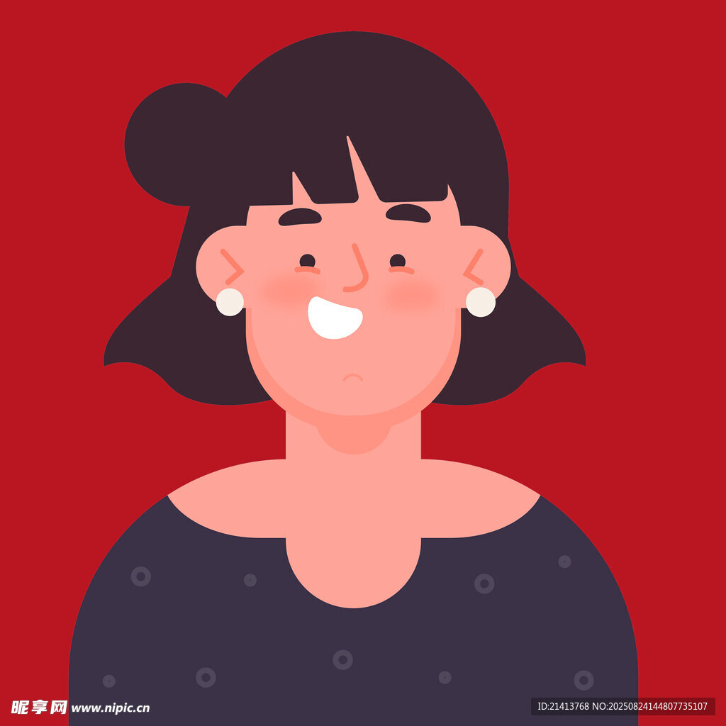 微笑短发女孩形象