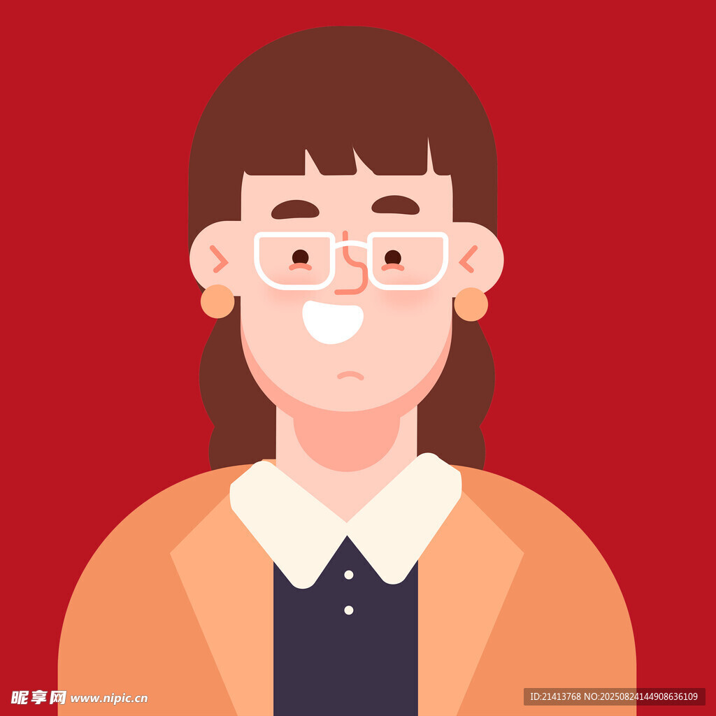 微笑戴眼镜的时尚女士