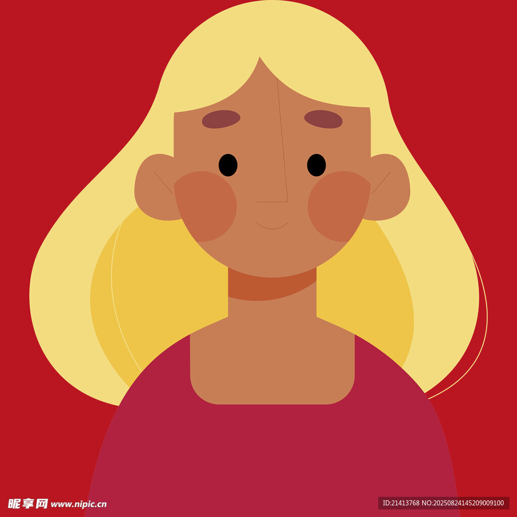 金发女子头像插画