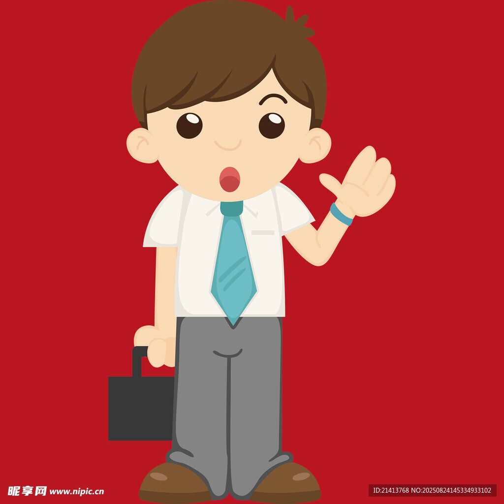 商务男孩打招呼
