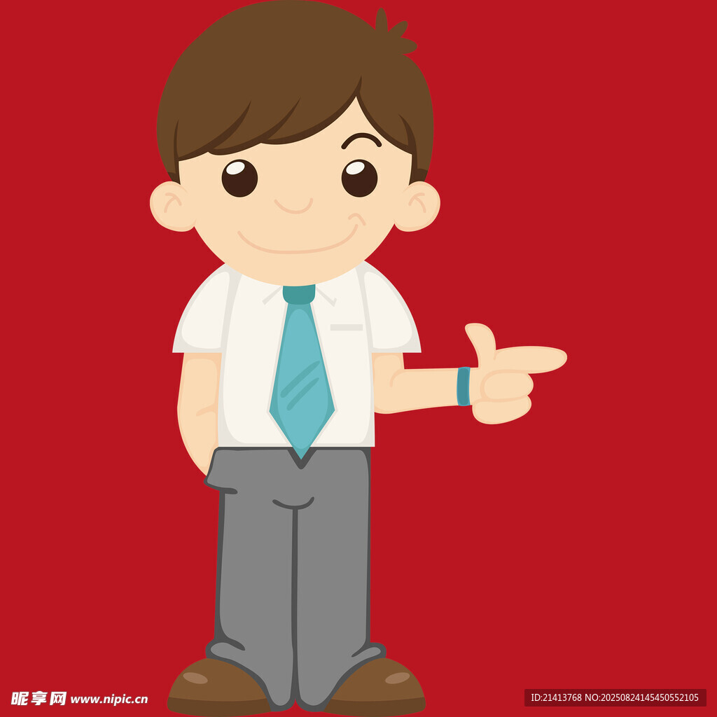 指向的商务男孩