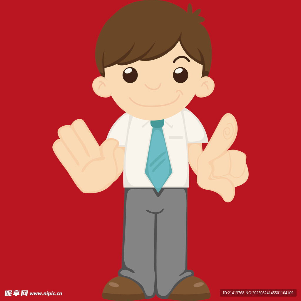 商务男孩比赞示意
