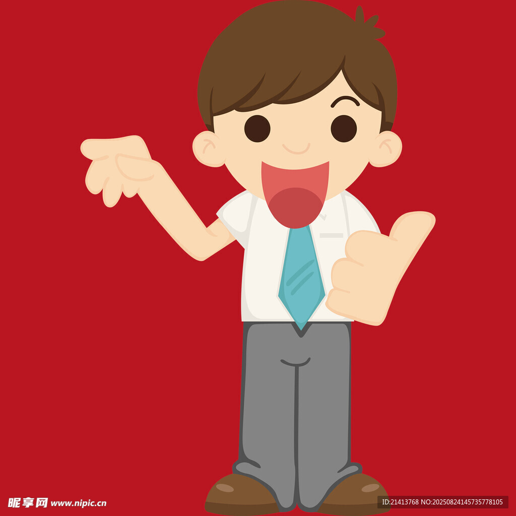 商务男孩热情指引