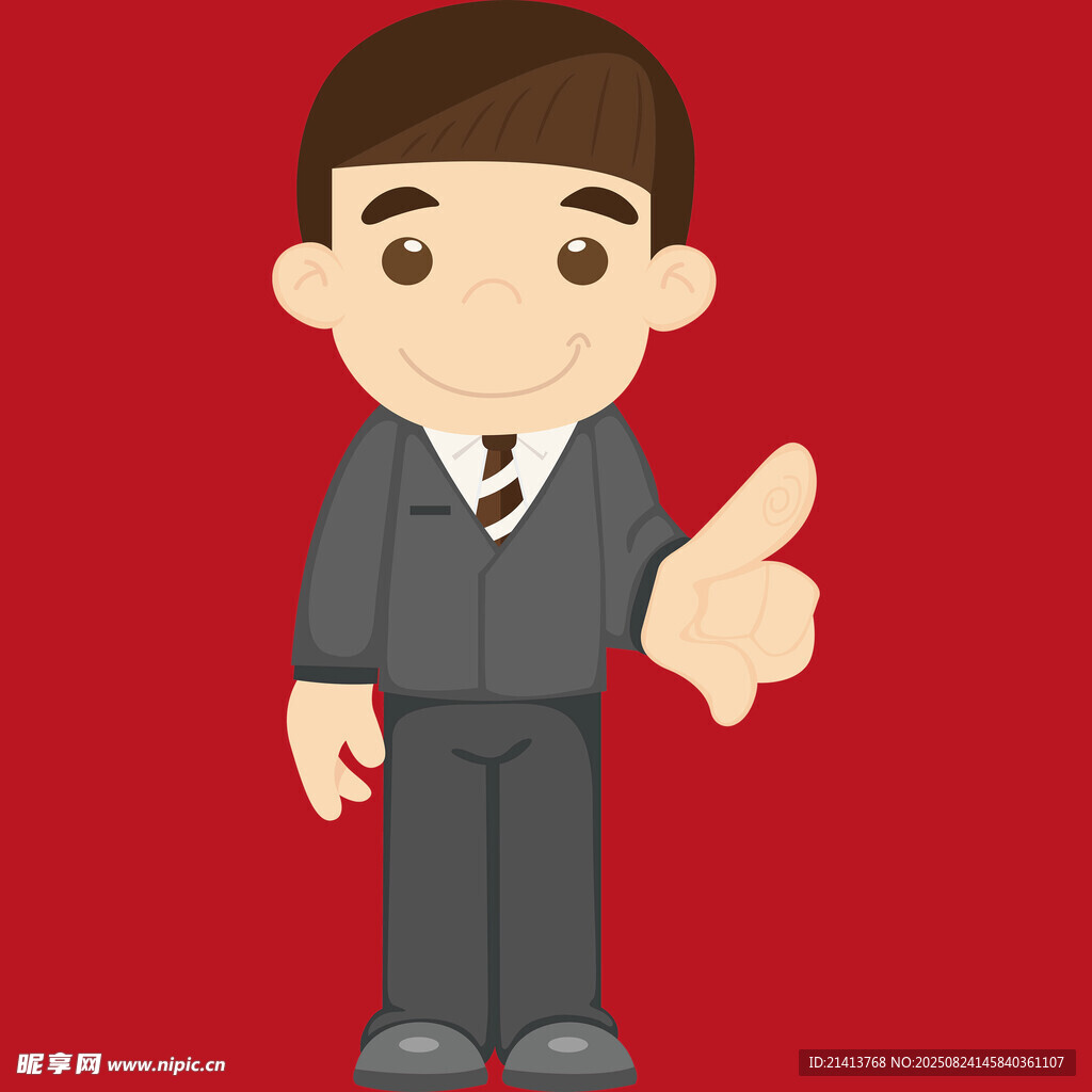 商务男士点赞示意