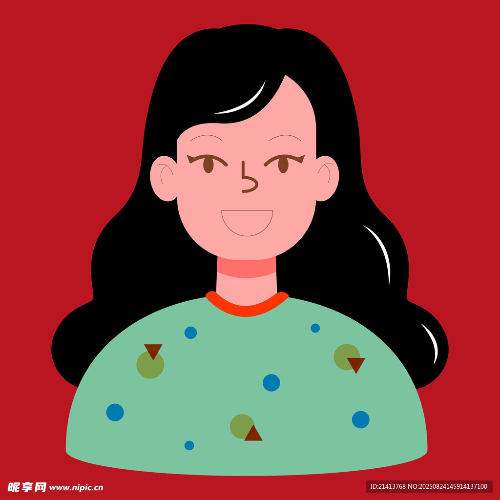 穿绿衣的长发女孩
