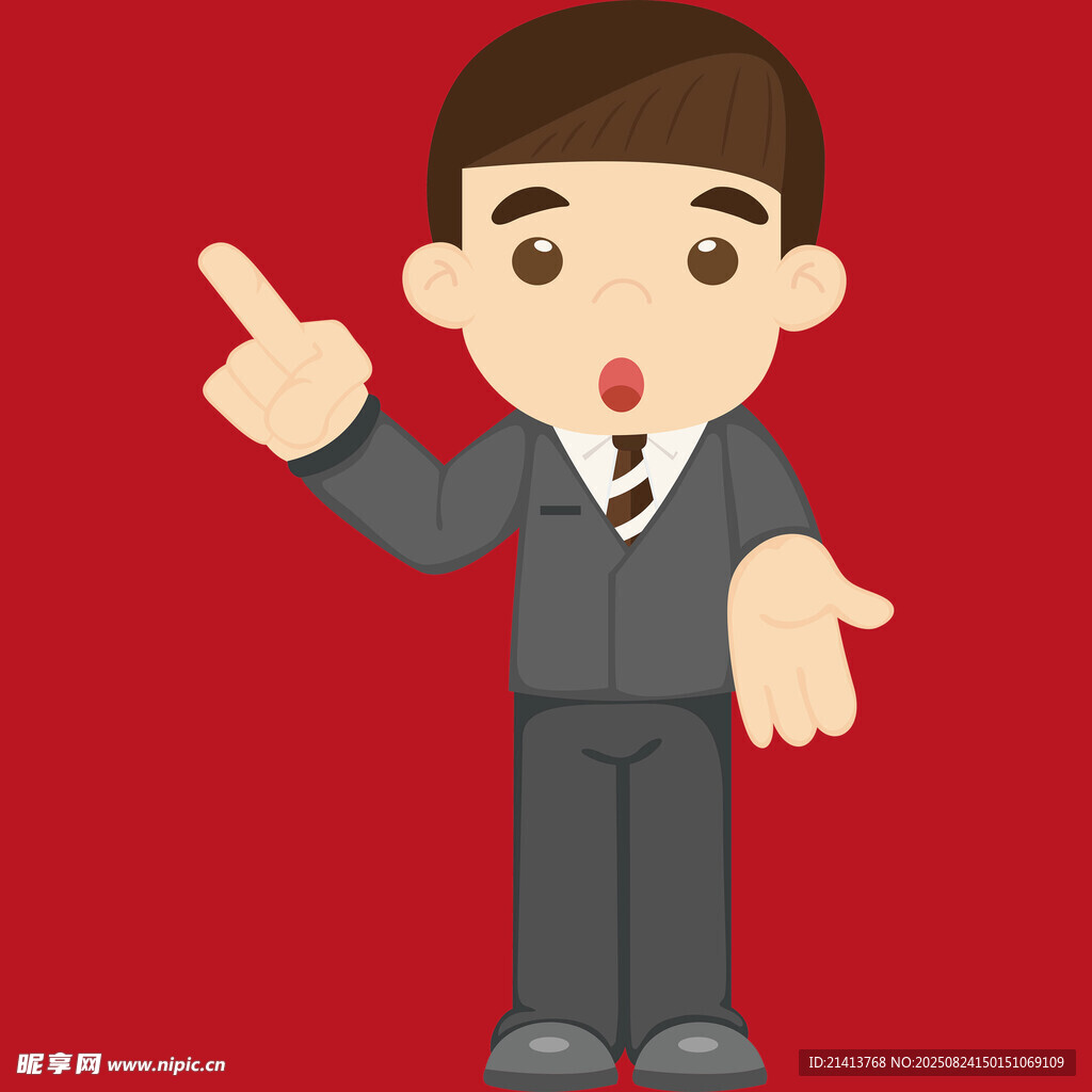 商务男士指示动作形象