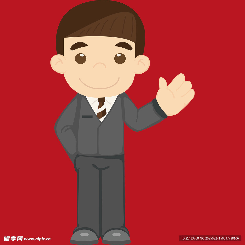 商务男士挥手示意