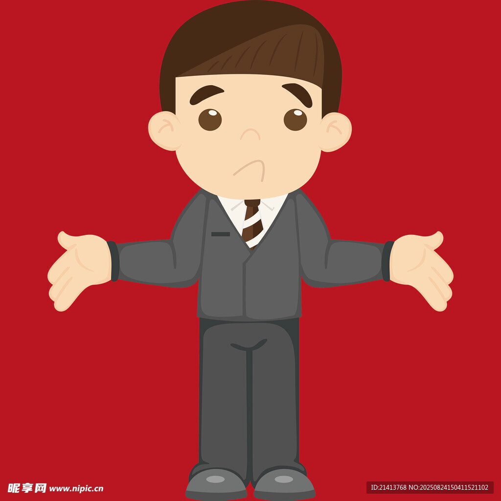 商务男士摊手动作示意