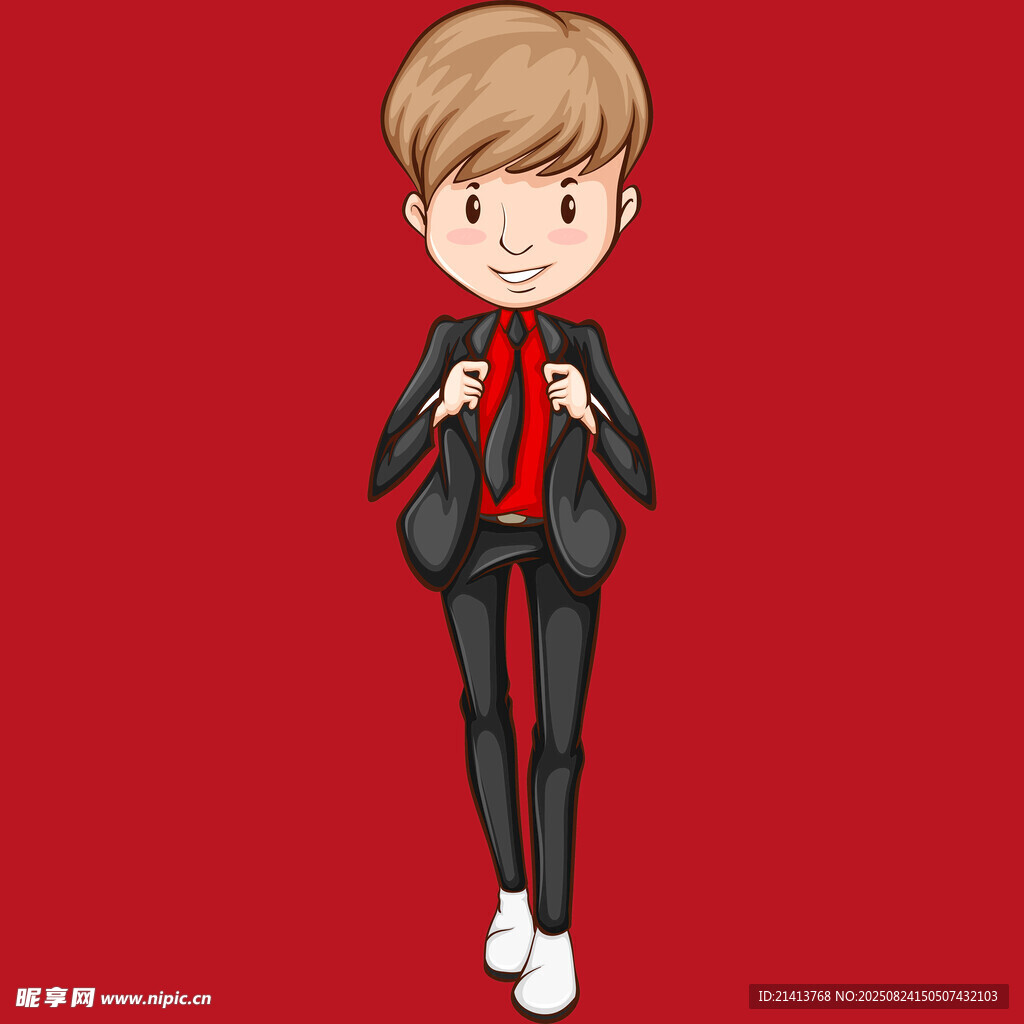 背着书包的可爱小男孩