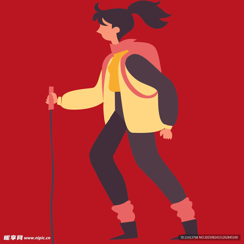 徒步女孩 踏上探索之旅