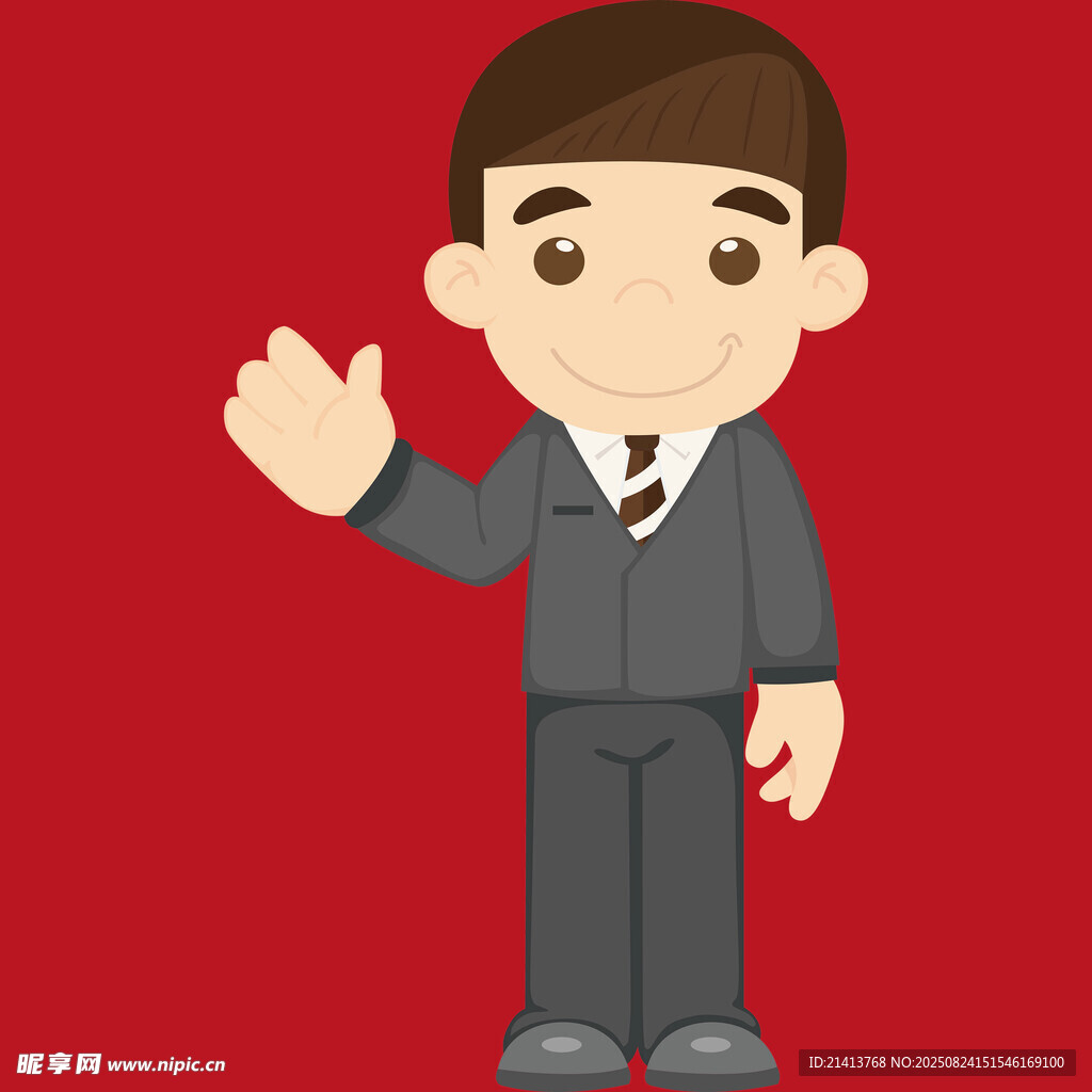 商务男士挥手示意