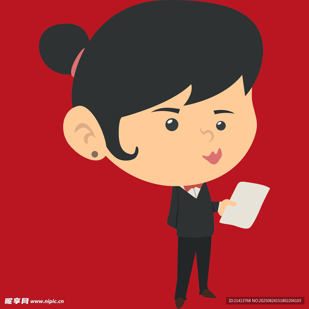 职业女性手持文件