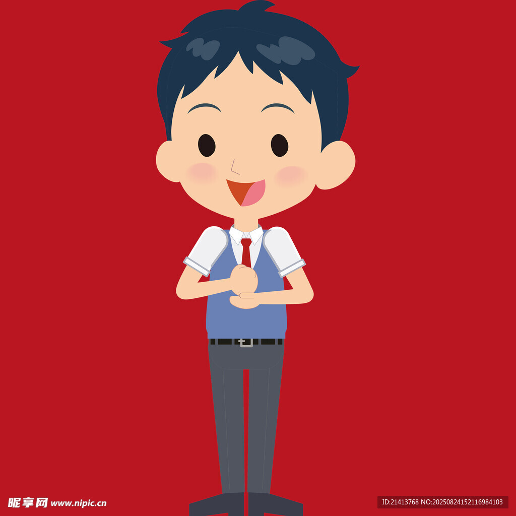 穿制服的开心男孩