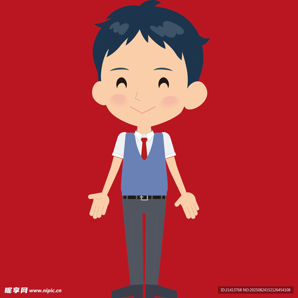 卡通风格商务男孩形象