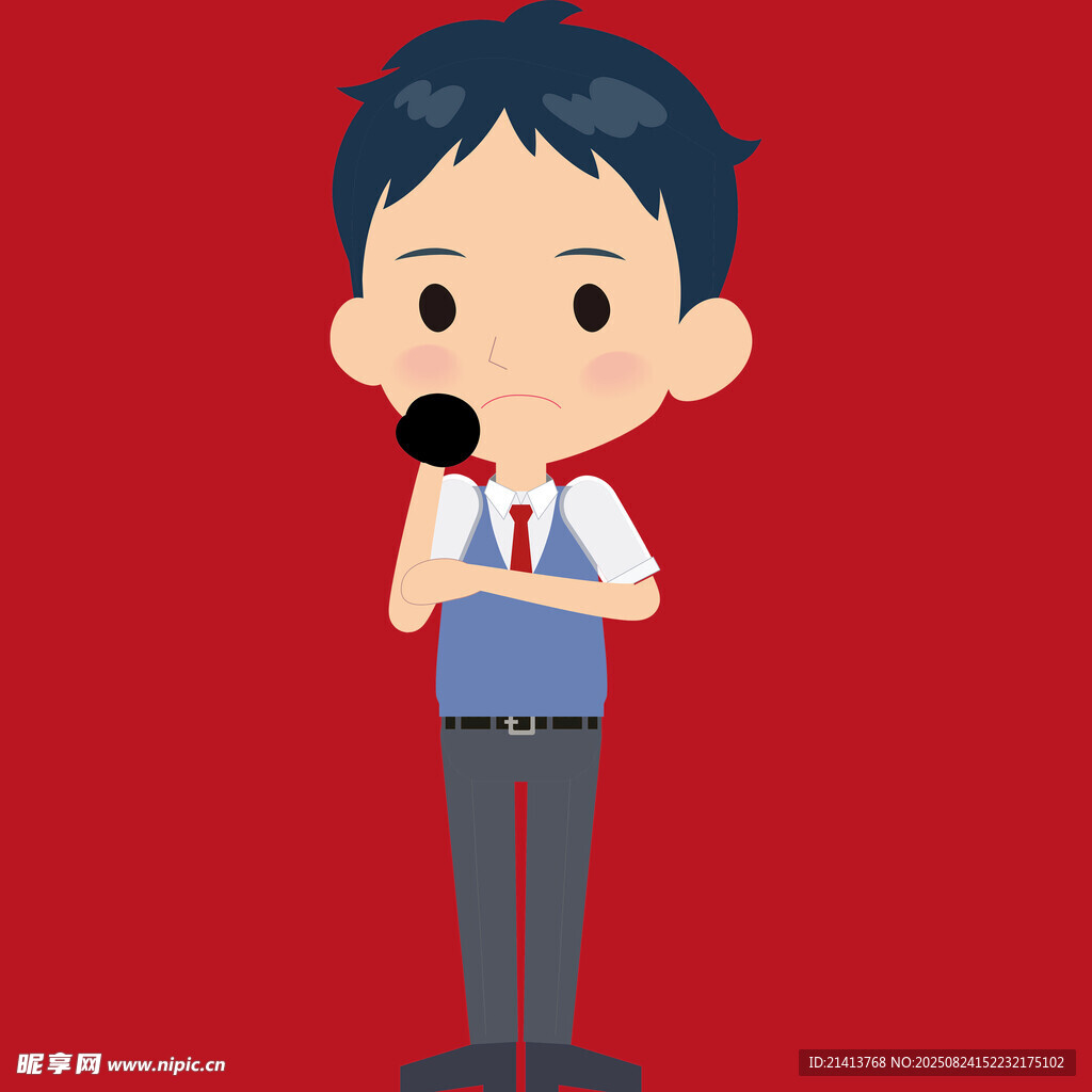男孩手持麦克风自信演讲
