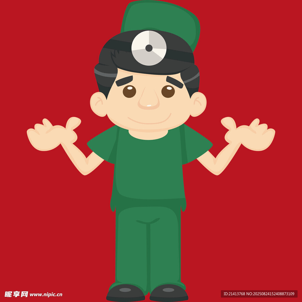 可爱绿衣小医生形象