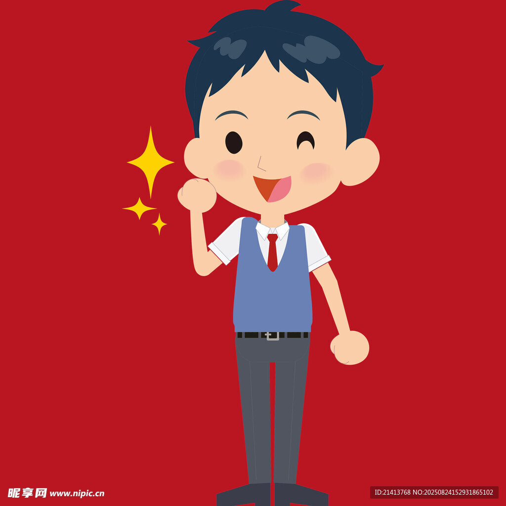 帅气男孩比耶展示活力