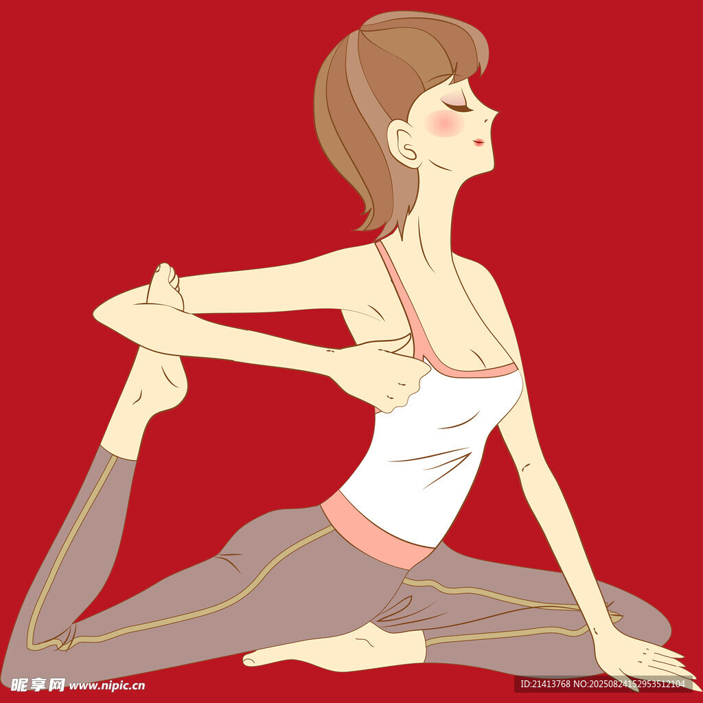 女子优雅瑜伽姿势展示