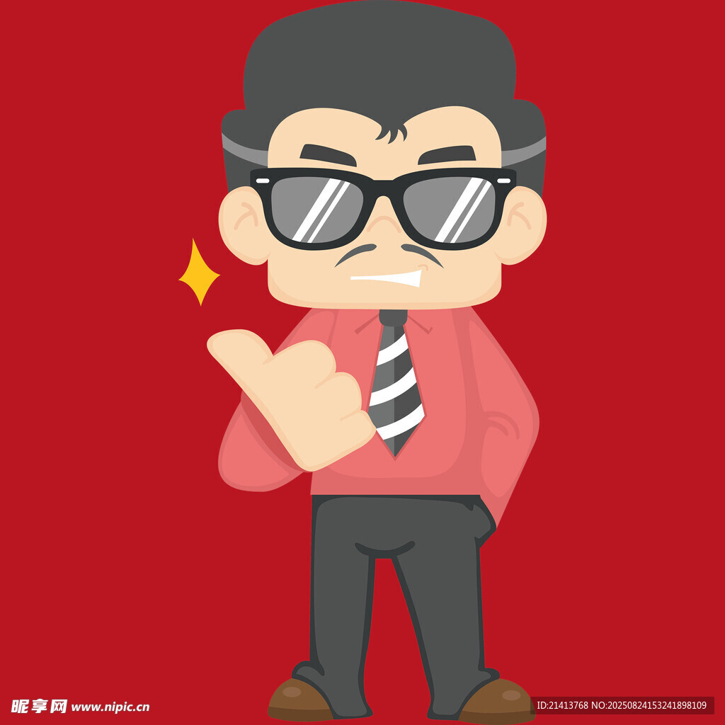 酷炫墨镜男点赞