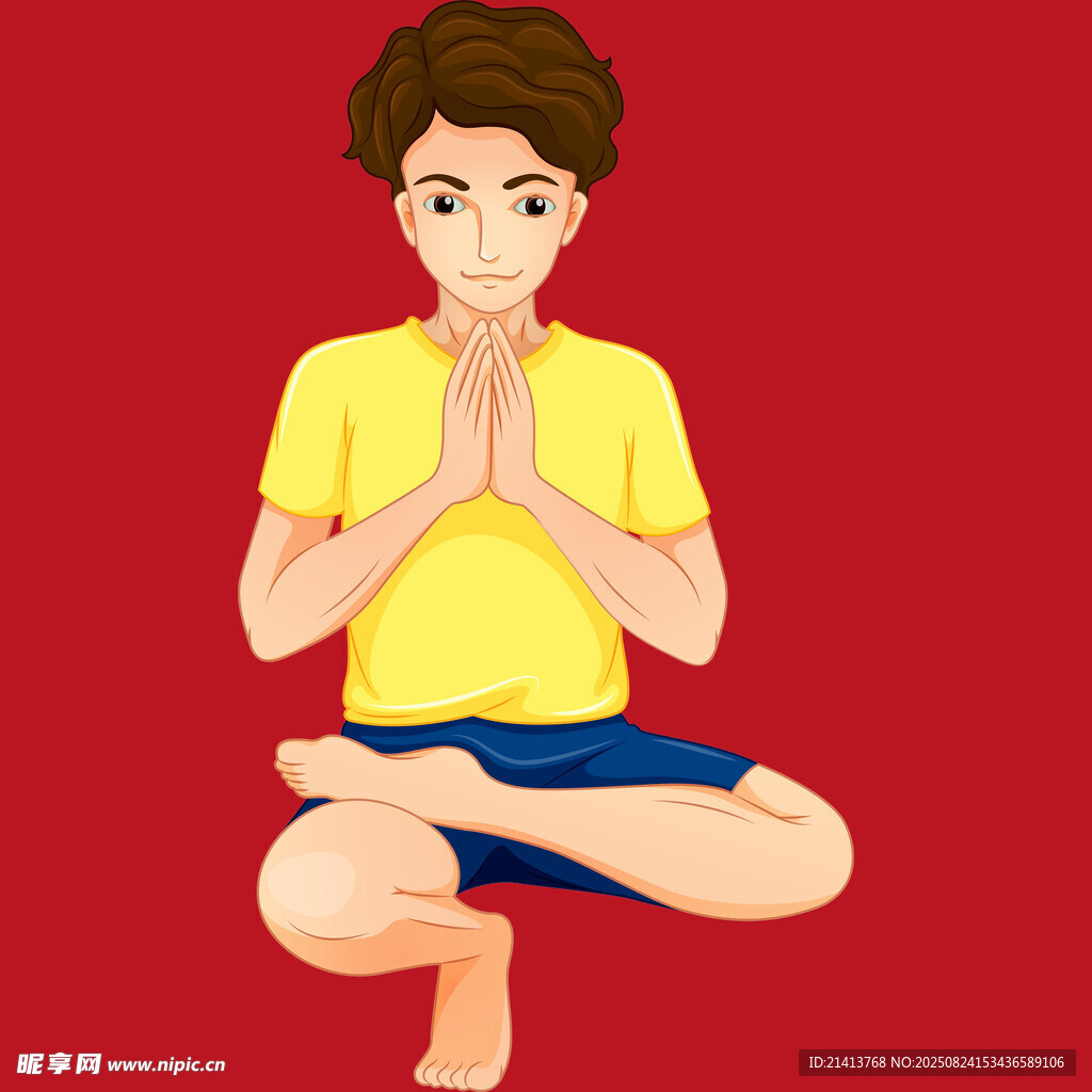男孩打坐冥想