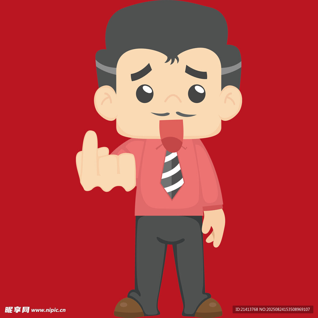 沮丧男士比大拇指手势