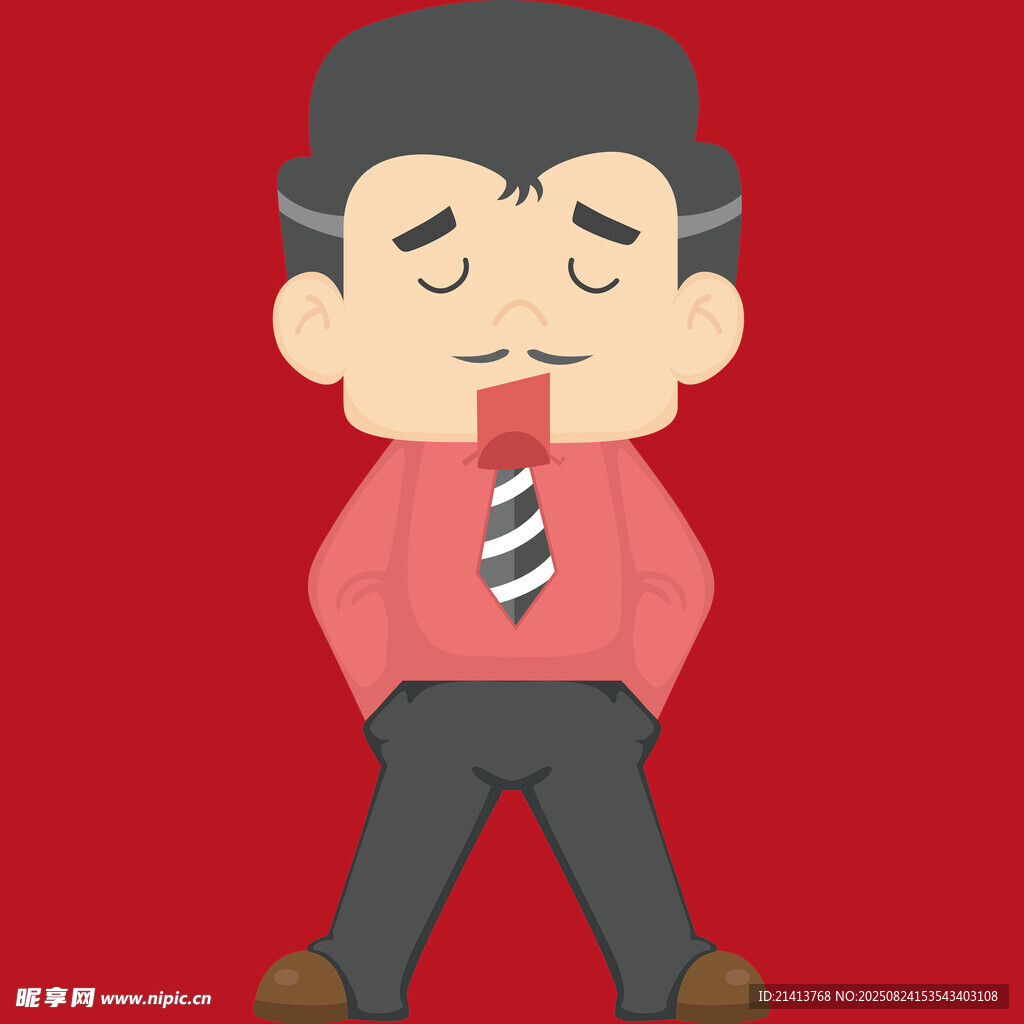 商务男士闭眼沉思形象