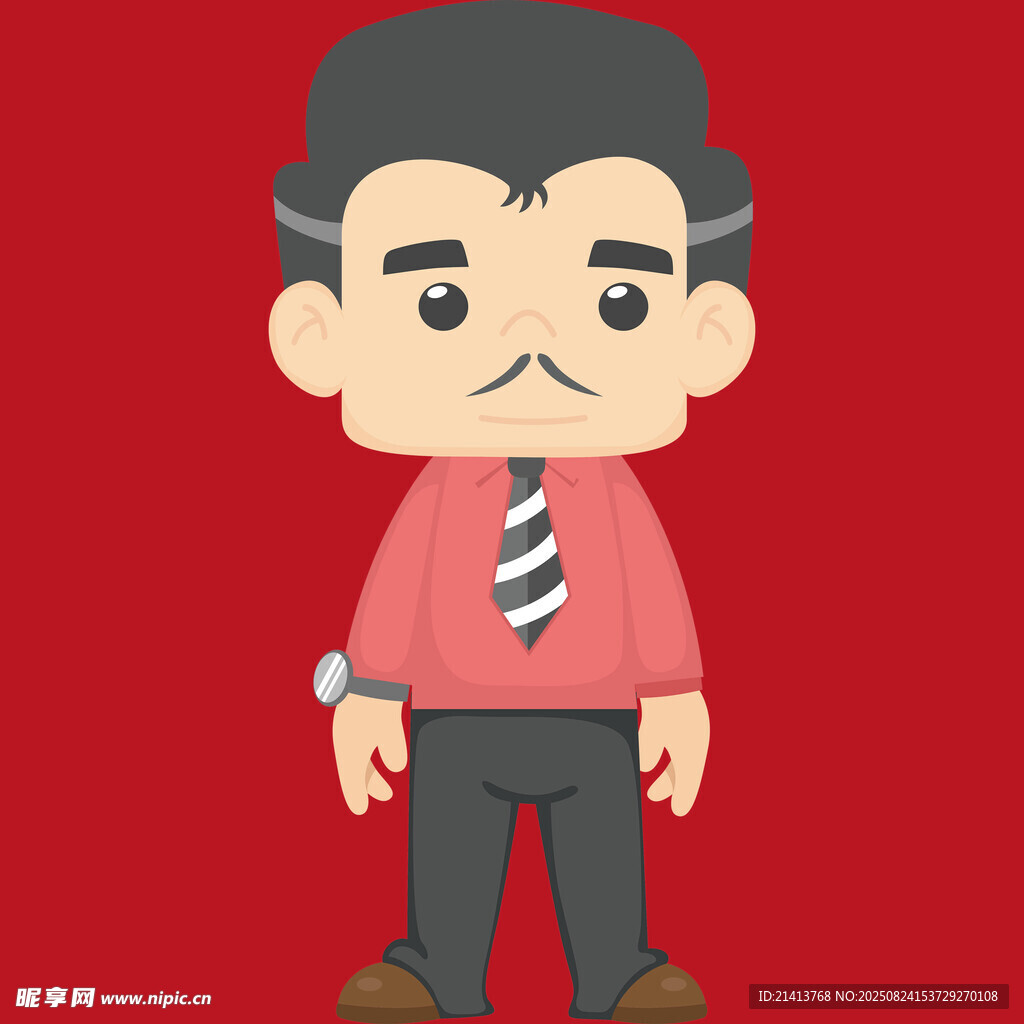 卡通风格严肃男士形象
