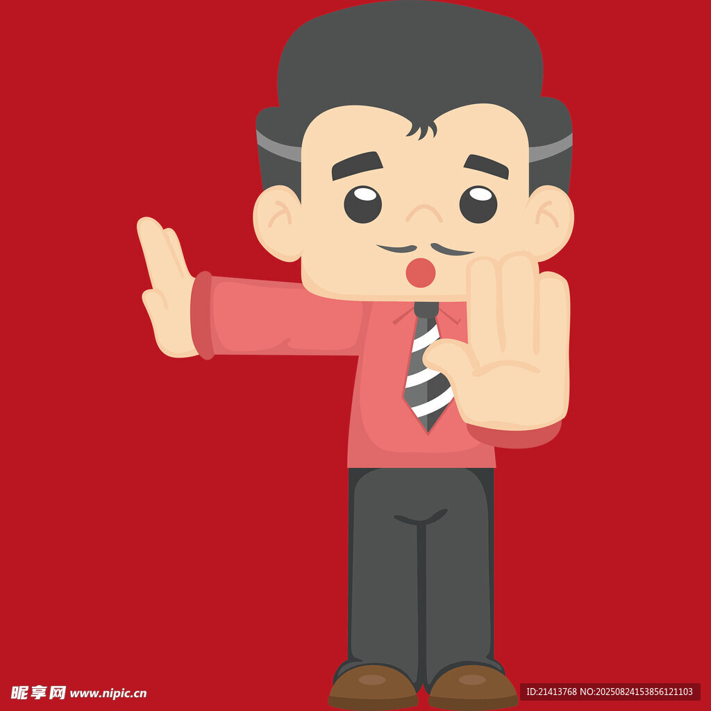 商务男士做停止手势