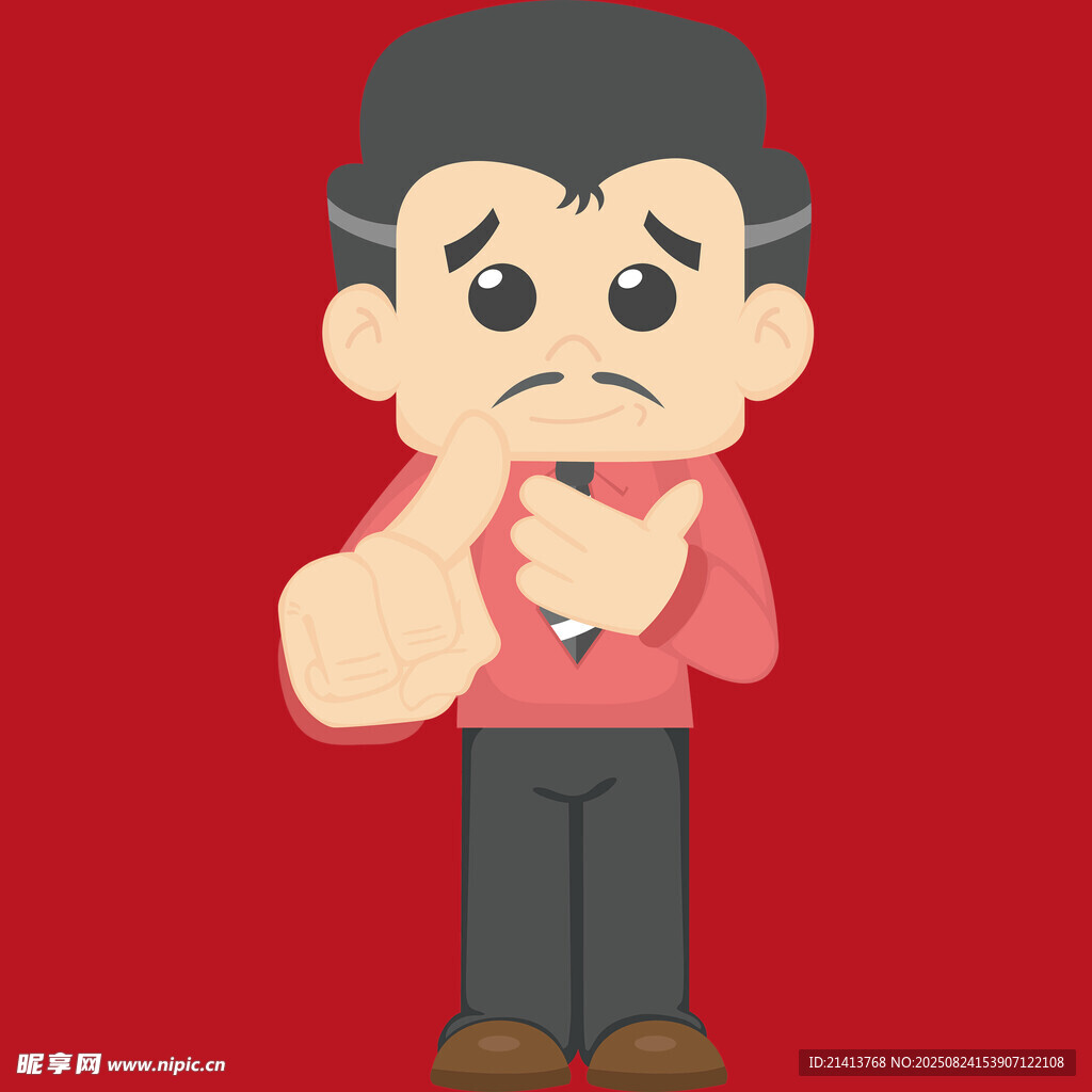 愤怒男子比中指表情