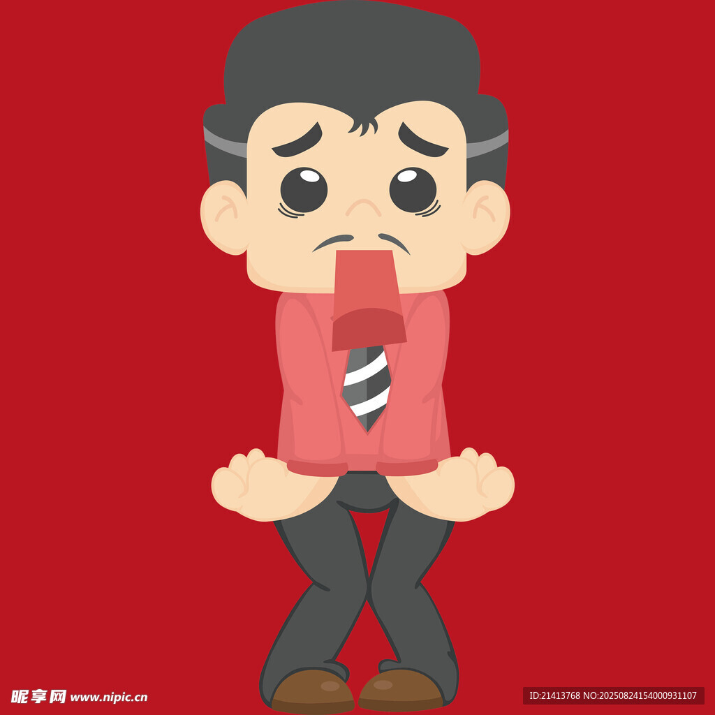 沮丧卡通男
