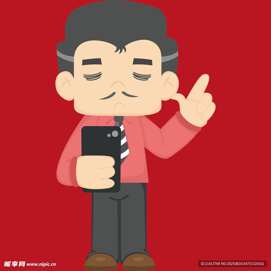 商务男子手持物品做手势