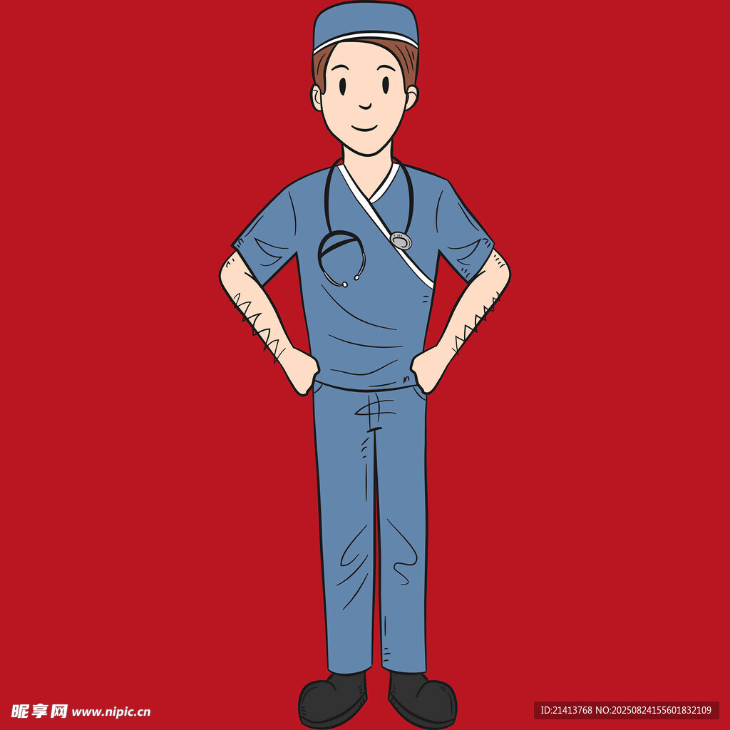 身着制服的医护人员形象