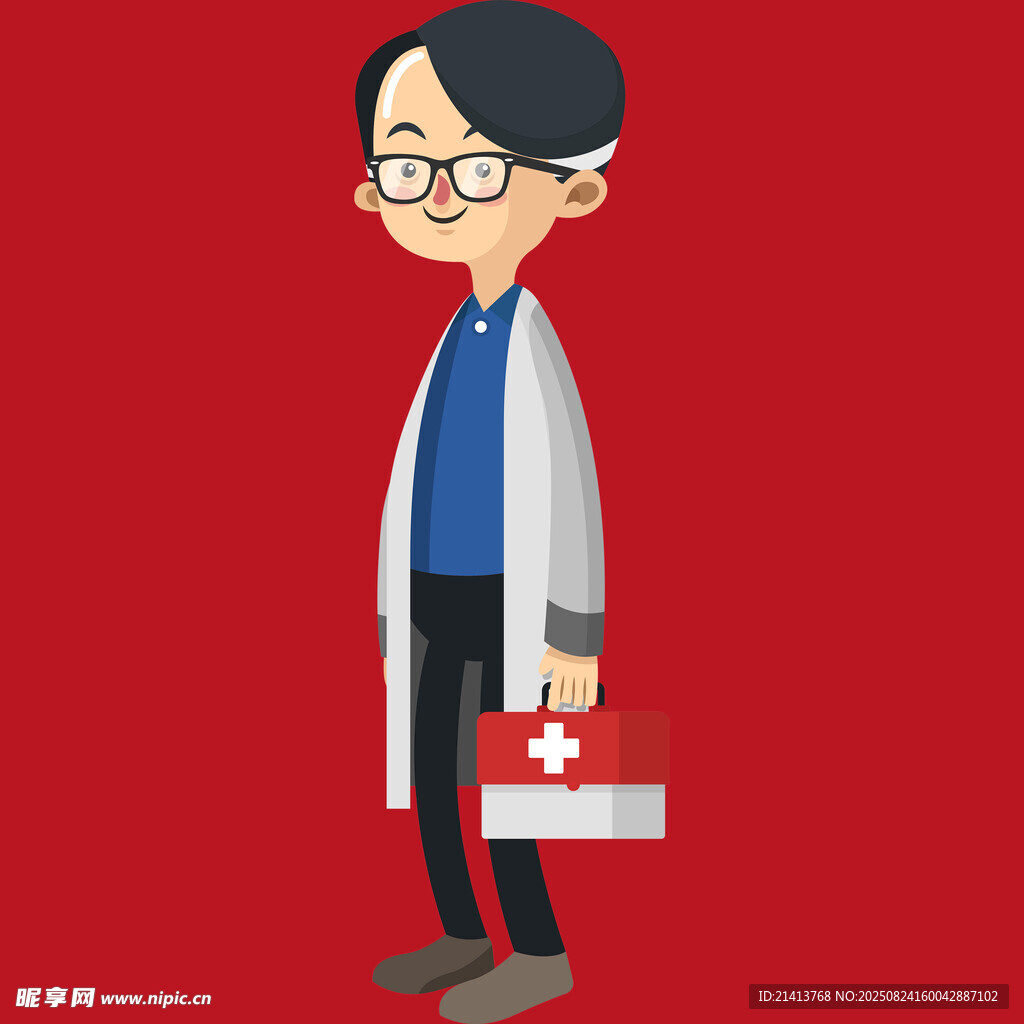 持急救箱的医生形象