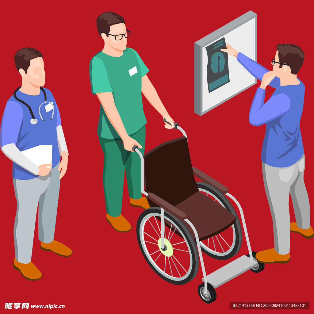 医护人员协助患者看检查结果