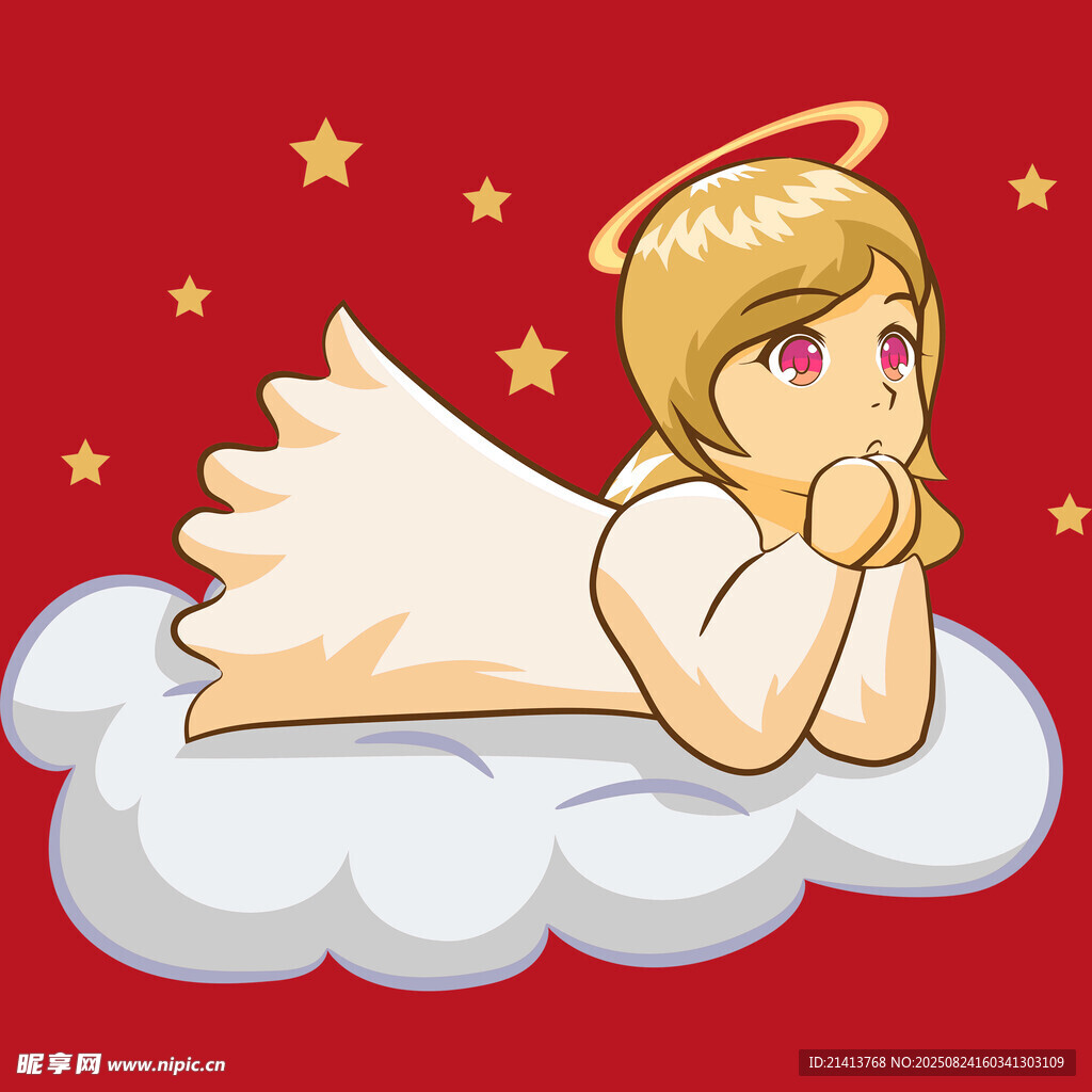 云朵上的可爱小天使