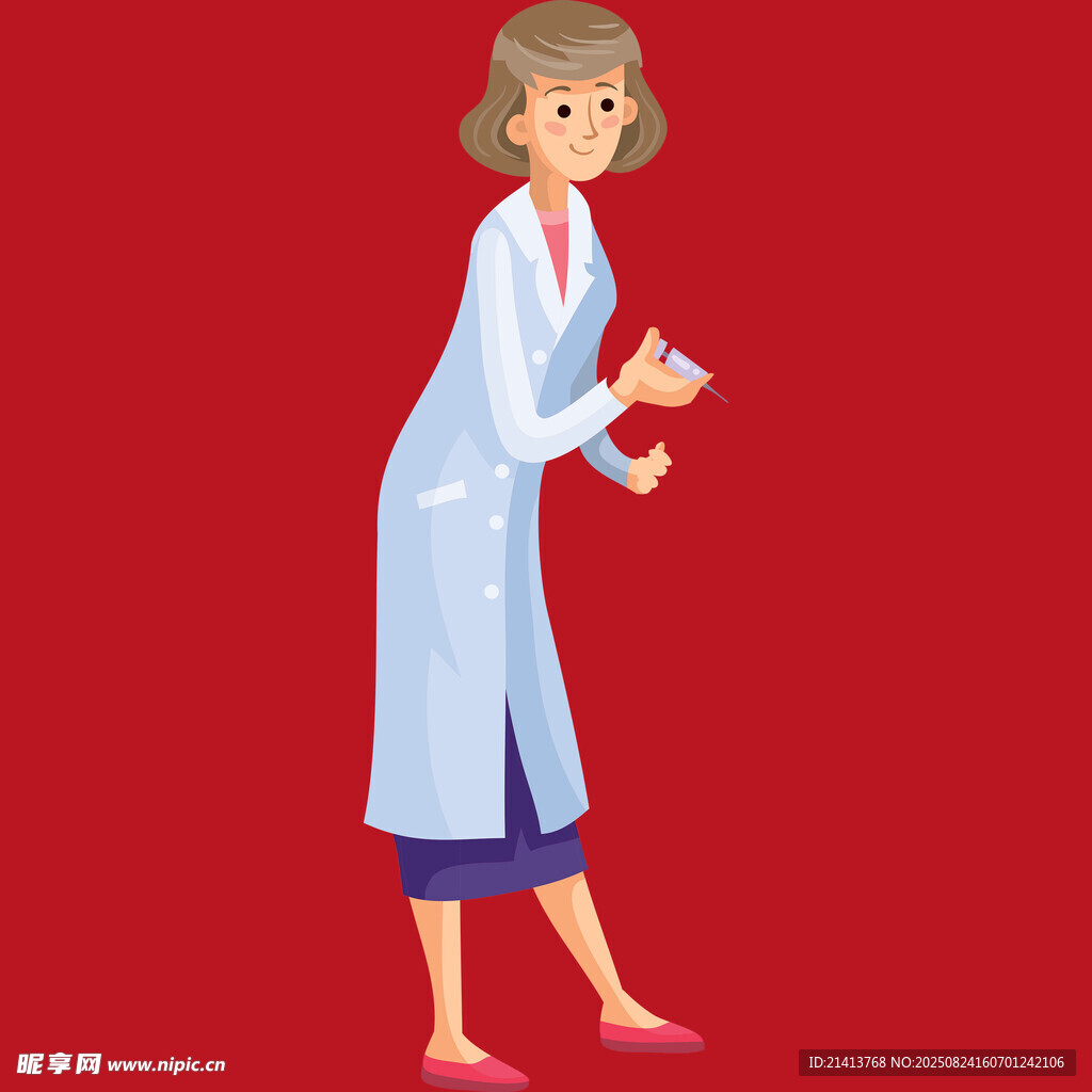 穿白大褂的女性医生形象