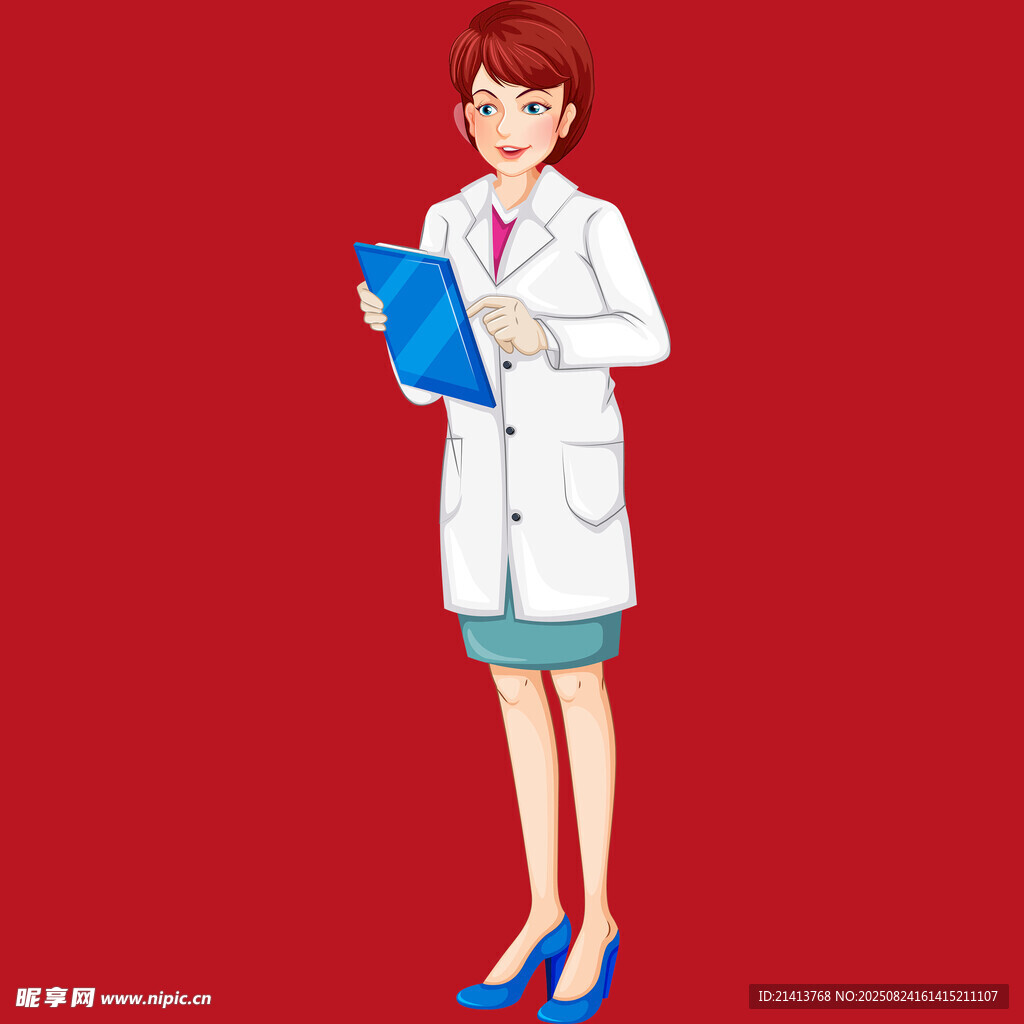 女医生手持文件夹形象