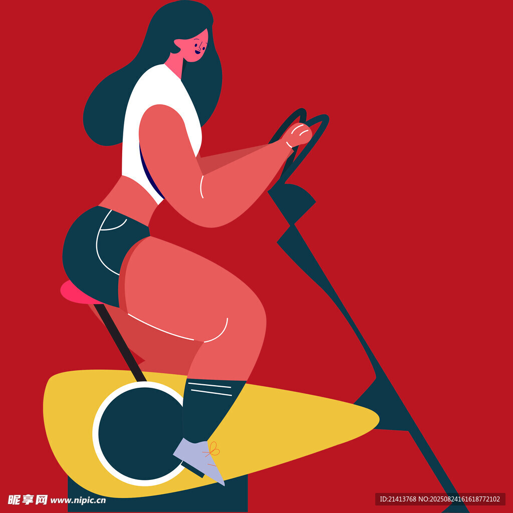 女子动感骑行